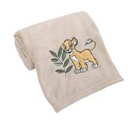Disney Lion King Leader of The Pack Grey, Sage, & Yellow Super Soft Baby Blanket with Simba Applique, Grey, Sage, Yellow