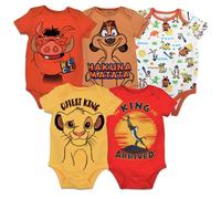 Disney Lion King Baby Boys' 5 Pack Bodysuits Simba Timon Pumbaa