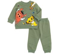 Disney Lion King Pumbaa Timon Simba Newborn Baby Boys Fleece Sweatshirt and Pants Set Green 0-3 Months
