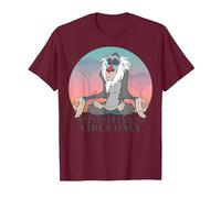 Disney Lion King Rafiki Positive Vibes Only T-Shirt, Men, Burgundy, 3X-Large