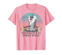 Disney Lion King Rafiki Positive Vibes Only T-Shirt, Men, Pink, Small
