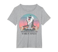 Disney Lion King Rafiki Positive Vibes Only T-Shirt, Women's Plus, Heather Grey, 5X
