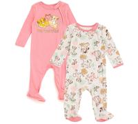 Disney Mickey Mouse Baby Boys Fleece Sleep-n-Play Jumpsuit, Lion King / Pink, 3-6 Monate