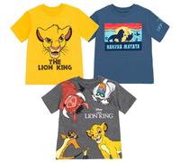 Disney Lion King Simba Timon Pumbaa Big Boys 3 Pack TShirts OrangeBlueGray 1416