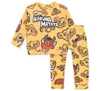 Disney Lion King Simba Timon Pumbaa Newborn Baby Boys Waffle Knit Drop Shoulder Sweatshirt & Jogger Pants Brown 6-9 Months
