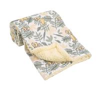 Disney Lion King Simba Yellow, Green, and White Jungle Leaves Super Soft Baby Blanket with Sherpa Back