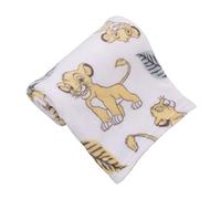 Disney Lion King Super Soft White, Yellow, Green Simba Leaves French Fiber Baby Blanket, White, Green, Yellow (4142501P)