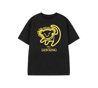 Disney Lion King Unisex Kids OR Adults Black Short-Sleeved Graphic Tee | Crew Neck Cotton T-Shirt | Simba Outline Print | Casual Animated Movie Apparel