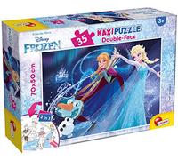 Disney Lisciani Frozen Elsa - Maxi Floor Puzzle with 35 Pieces - 3+ Years | Double-Sided Puzzle - Large Thick Pieces with Back to Colour - Recognise Shapes and Colours - Finished Floor Size 70 x 50 cm