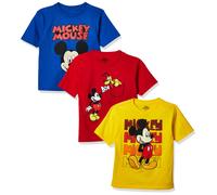 Disney Boys' Mickey Mouse 3-Pack T-Shirts, Assorted 2, 5 Years