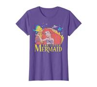 Disney Little Mermaid Ariel Flounder Logo Graphic Tee T-Shirt