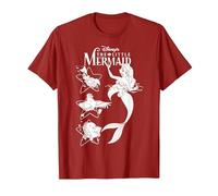 Disney Little Mermaid Friends Under The Sea Graphic Tee T-Shirt, Men, Cranberry Red, Medium