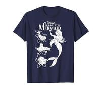 Disney Little Mermaid Friends Under The Sea Graphic Tee T-Shirt, Men, Navy Blue, Medium