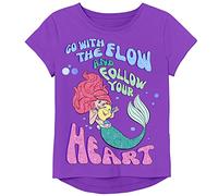 Disney Little Mermaid Princess Ariel Girls Tee, Grape Violet, 4-5