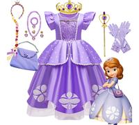 Disney Little Princess Sofia Cute Ball Gown Junior's Sofia the First Costume Play Dress Tea Length Puffy Birthday Party Frock Sofia 07