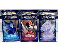 DISNEY LORCANA TCG THE FIRST CHAPTER BOOSTER PACK ART SET X3 FACTORY SEALED