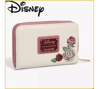 Disney Loungefly Little Fairy Beauty & Beast Princess Stitch And Angel Tinker Belle Floral Wallet Clutch Purse For Women Adult D