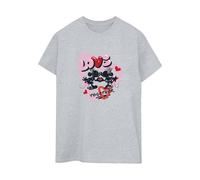 Disney Love Together Mickey & Minnie Mouse Boyfriend T-Shirt In Grey Grey 5XL