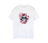 Disney Women's Love Together Mickey & Minnie Mouse Boyfriend T-Shirt in White | Size: Medium Disney White M