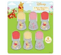 Disney Magnetic Chip Clips - Set of 6 Bag Clips for Food Storage - Mickey, Minnie, Lilo & Stitch, Winnie The Pooh - Durable Airtight Bag Chip Clips for Pantry & Fridge Use
