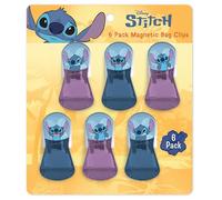 Disney Magnetic Chip Clips - Set of 6 Bag Clips for Food Storage - Mickey, Minnie, Lilo & Stitch, Winnie The Pooh - Durable Airtight Bag Chip Clips for Pantry & Fridge Use