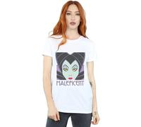 Disney Maleficent Cropped Head Cotton Boyfriend T-Shirt In White White S
