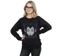 Disney Women's Maleficent Cropped Head Sweatshirt in Black | Size: Medium Disney Black M