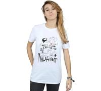 Disney Maleficent Mistress Of Evil Growing Wild Collage Cotton Boyfriend T-Shirt In White White