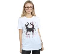 Disney Maleficent Mistress Of Evil Growing Wild Horns Collage Cotton Boyfriend T-Shirt In White White