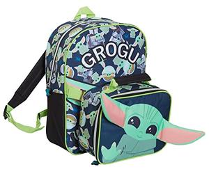 Disney Mandalorian Backpack With Lunch Bag Kids GROGU Baby Yoda Matching School Bag Set