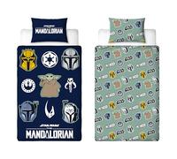 Disney Mandalorian Officially Licenced Single Duvet Cover Set | Reversible 2 Sided Bedding Including Matching Pillow Case | Friend Design With Yoda | Polycotton
