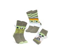 Disney Slippers Socks for Women & Teens UK Size 2.5-7.5, Pack of 2 Non Slip Fleece Winter Socks, Soft & Fluffy, Gifts for Her (Grey Mandalorian)