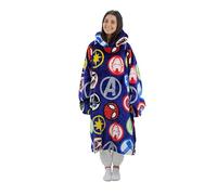 Character World Hugzee Oversized Wearable Hooded Fleece | Super Warm and Cosy Sherpa Lined, Disney Marvel Avengers Polkadot Design | Perfect For Teens, Women and Men, One Size Suggested Height 110cm+