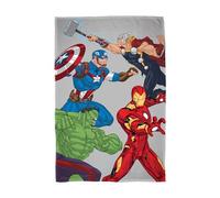 Disney Marvel Avengers Officially Licensed Fleece Blanket, Super Soft Warm Blanket | Grey Design Featuring Marvel Avengers Heroes | Perfect for Home, Bedroom, Sleepovers and Camping 100 x 150 cm