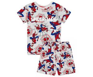 Disney Marvel BoysGrey Scattered Spidey Character Print Scattered Print Short Sleeve Short Leg Pyjama Set - 3-4 Years