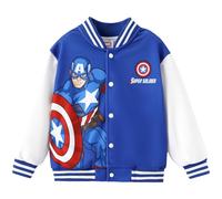Disney Marvel Spider Man Bomber Jacket, Toy Story Cars, McQueen, Varsity Cardigan, Lightweight Coat, Snap Sweatshirts, 2-13 Years, Captain America Blue, 8-9 Jahre