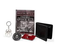 Disney Marvel Spider-Man Wallet & Keyring Collectors Gift Set - Black Embossed Spider-Man Wallet with Matching Spider Logo Keyring - Officially Licensed Marvel Merchandise - Gift Box