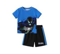 Disney Marvel Spiderman Boys Short Set Kids Clothes T-Shirt and Shorts Summer Outfit for 2-9 Years, Marvel Venom-Dark Blue, 4-5 Jahre