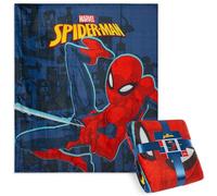 Disney Marvel Spiderman Fleece Bed Blanket Soft Cosy Bed Throw Bedroom Decor Plush Throw Superhero Comforter 150 x 130cm for Bedroom Travel Sleepovers (Blue Spiderman)