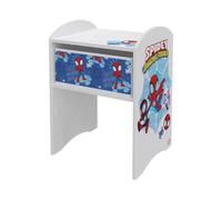 Disney Marvel Spidey & Friends Bedside Table - Sturdy Engineered Wood Construction, Small Side Table With Drawer For Kid's Bedroom