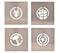 Disney Marvel The Avengers Set Of 4 Silver Metal Coasters Silver