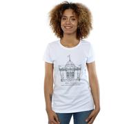 Disney Women's Mary Poppins Carousel Sketch Cotton T-Shirt in White | Size: XL Disney White XL