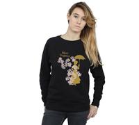 (L, Black) Disney Womens/Ladies Mary Poppins Floral Silhouette Sweatshirt