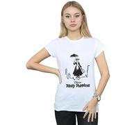 Disney Mary Poppins Rooftop Landing Cotton T-Shirt In White White S