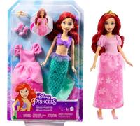 Disney Mattel Princess Toys, Ariel 2-in-1 Mermaid to Princess Doll with 2 Fashions and Accessories, Inspired by the Movies