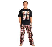 Disney Men Pyjamas Set Nightwear T-Shirt & Bottoms PJs Grumpy Lounge Set for Men and Teenagers S-3XL - Gifts for Him (XL, Black)
