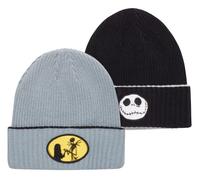 Disney Men’s Winter Hat - 2 Pack Knit Cuffed Beanie: Nightmare Before Christmas Jack Skellington, Lilo and Stitch
