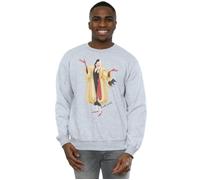 Disney Men's 101 Dalmatians Classic Cruella De Vil Sweatshirt in Grey | Size: 2XL Disney Grey 2XL