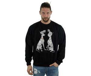 Disney Men's 101 Dalmatians Classic Pongo & Perdita Sweatshirt in Black | Size: Small Disney Black S