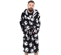 Disney The Nightmare Before Christmas Dressing Gown For Men | Adults Jack Skellington Pocket Black Bathrobe | Tim Burton Movie Pjs Robe